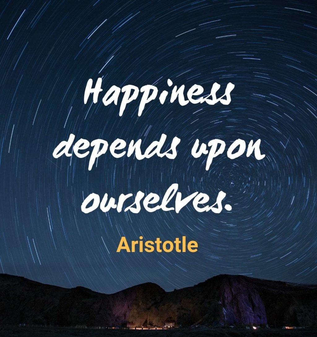 Happiness depends upon ourselves. - Aristotle | #happiness #selfimprovement #inspiration #motivation #quote #quotes #qotd #quoteoftheday #quotesoftheday