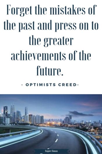 Optimist Creed: Let go of failure. Focus on future. Affirmation | Mantra