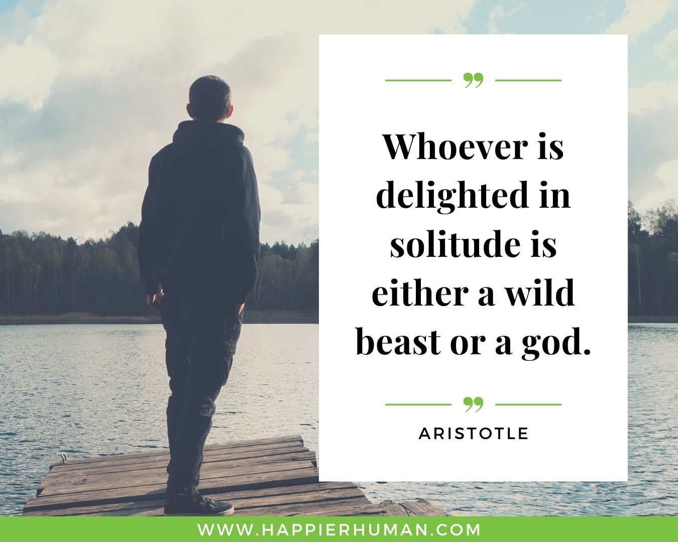 Loneliness Quotes - “Whoever is delighted in solitude is either a wild beast or a god.”– Aristotle