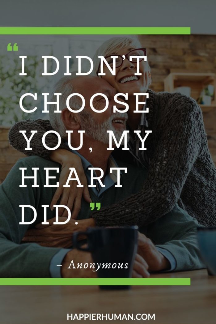 Short, Deep Love Quotes for Her - “I didn’t choose you, my heart did." | what is the most romantic saying | how can I express my love to her | how do you express deep love in words #inspirationalquotes #quotesforher #love