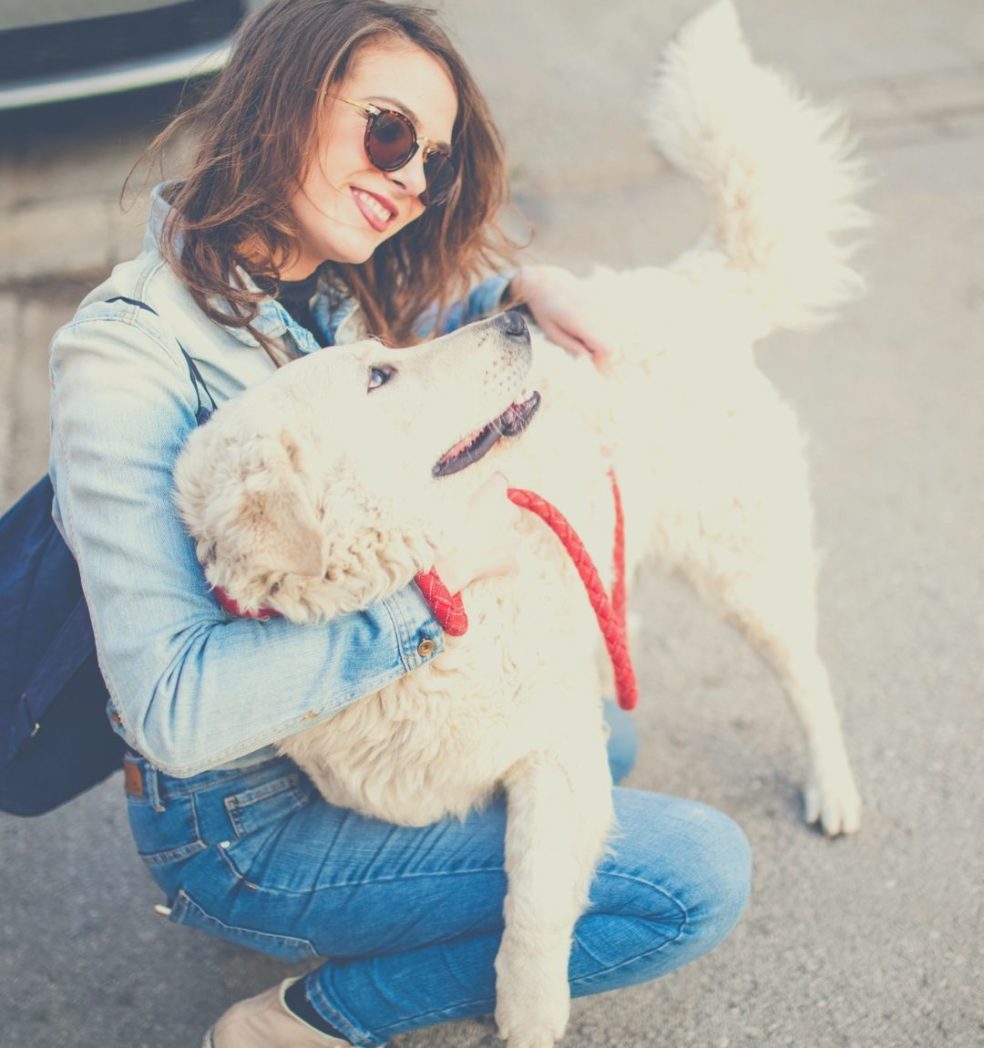 lady and dog image