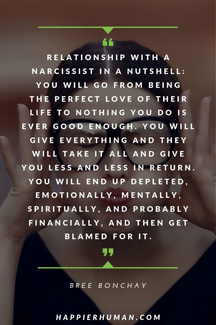 A narcissist always back will come Whether a