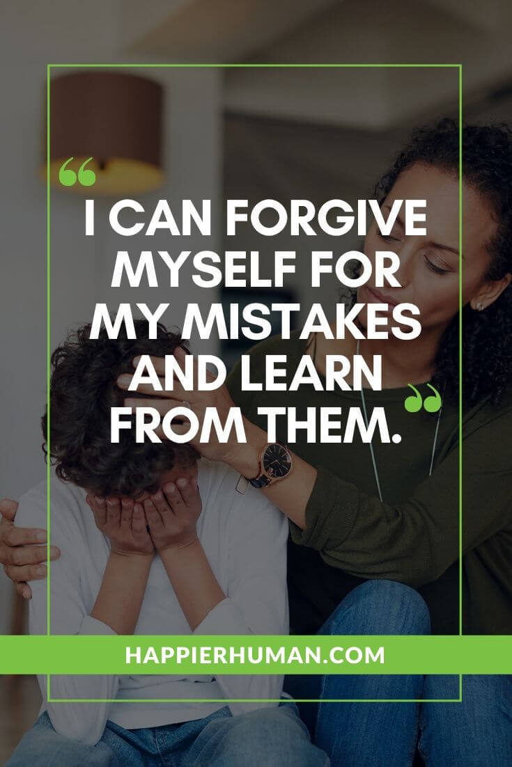 Affirmation for Kids about Overcoming Challenges - “I can forgive myself for my mistakes and learn from them.” | affirmation child development | free printable affirmation cards | positive affirmations for babies #affirmation #mantra #zen