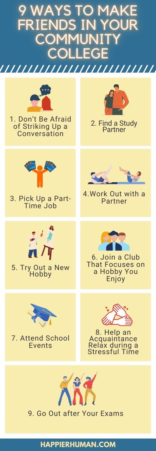 9 Ways to Make New Friends at a Community College - Happier Human