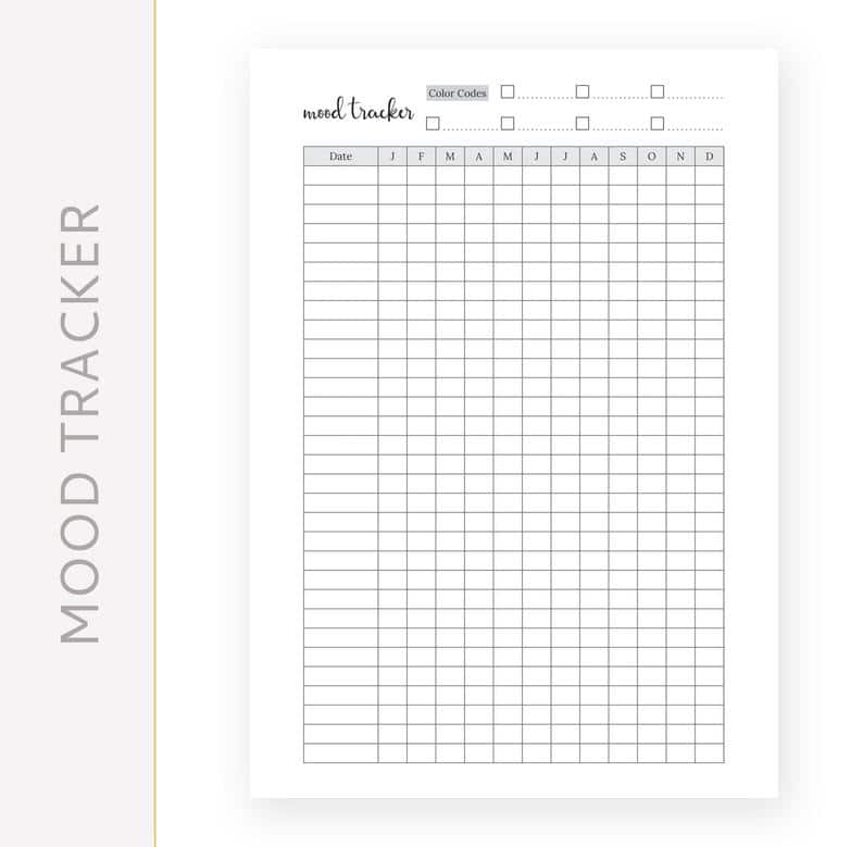 mood tracker ideas | free mood tracker templates | mood-tracker-printable-etsy-laura