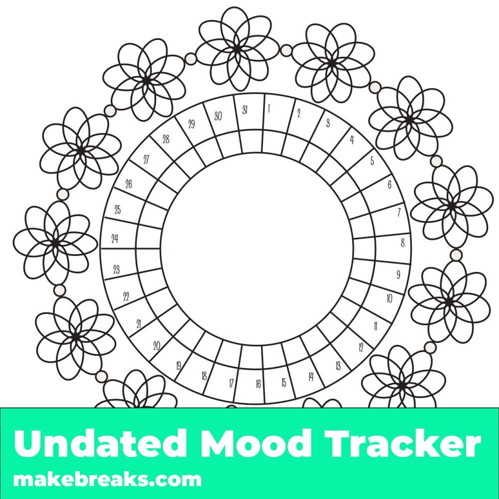 free mood tracker templates | mood tracker ideas | mood tracker printable floral moodtracker