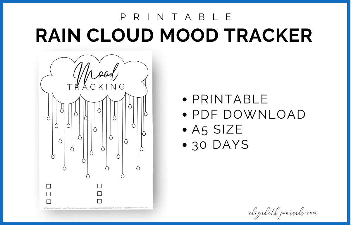 weekly mood tracker printable | cute mood tracker printable | mood tracker printable rain cloud mood tracker