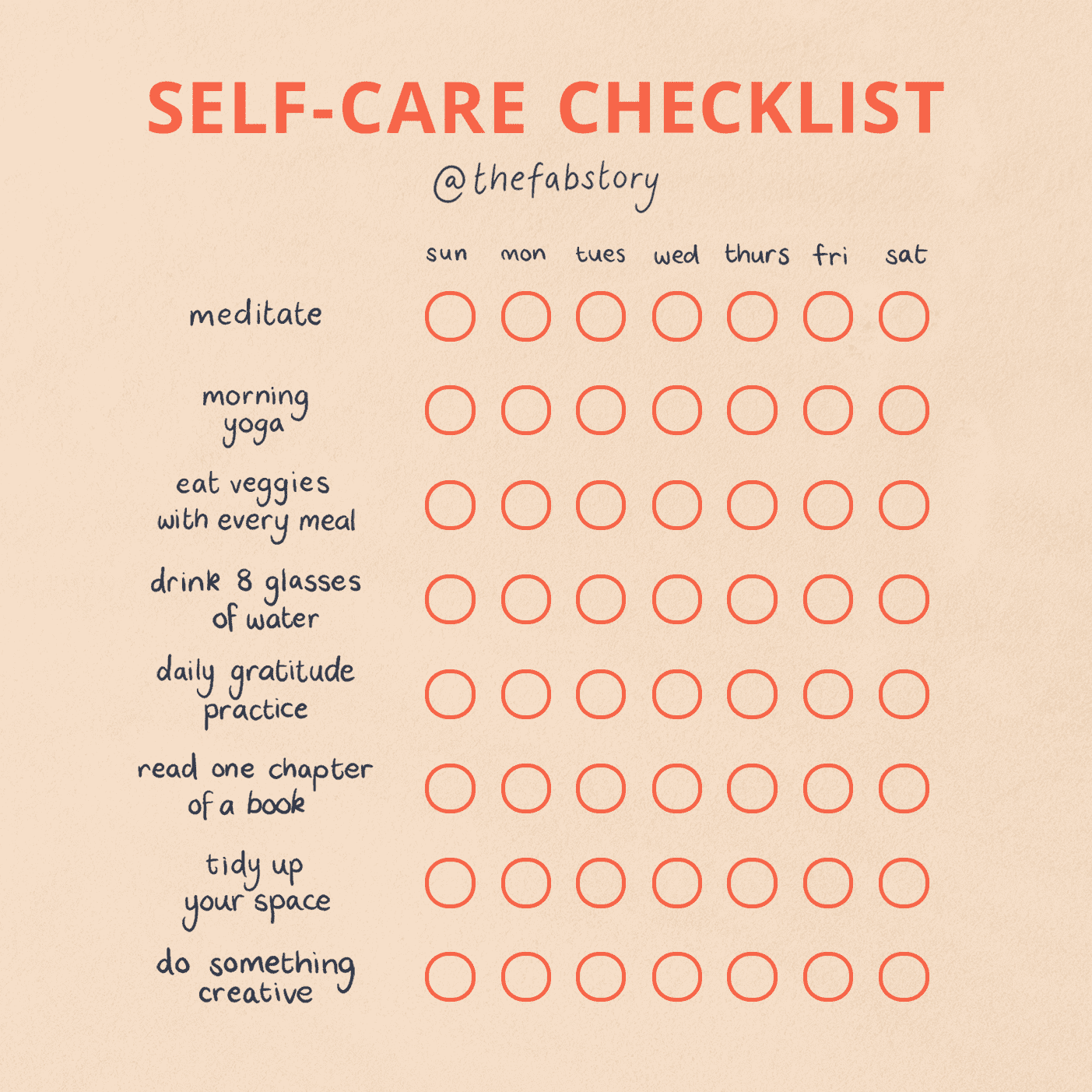 Pink Self-Care Checklist | beauty self care checklist | self care checklist for students