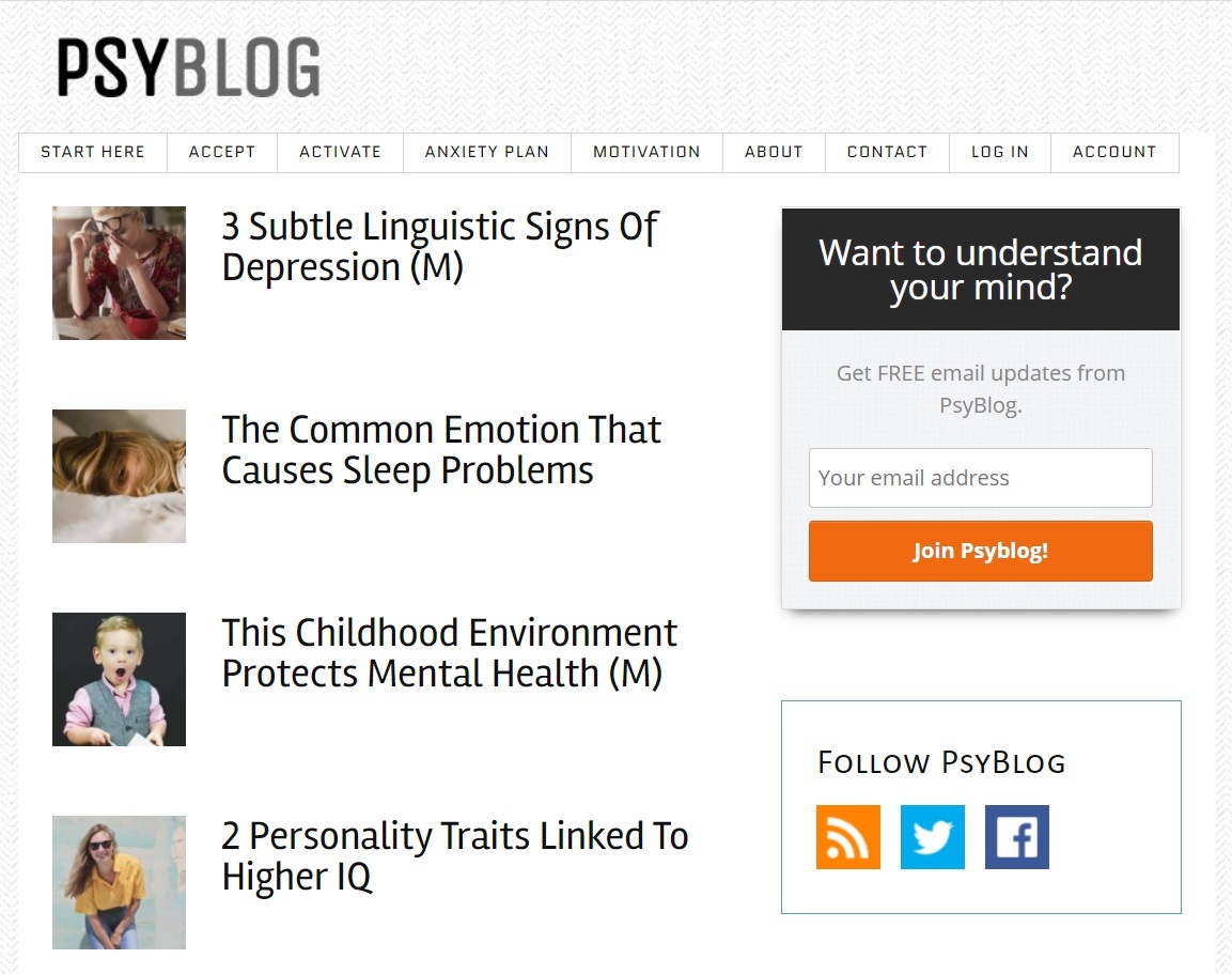 psyblog | websites for professional psychologists | best blogs on psychology