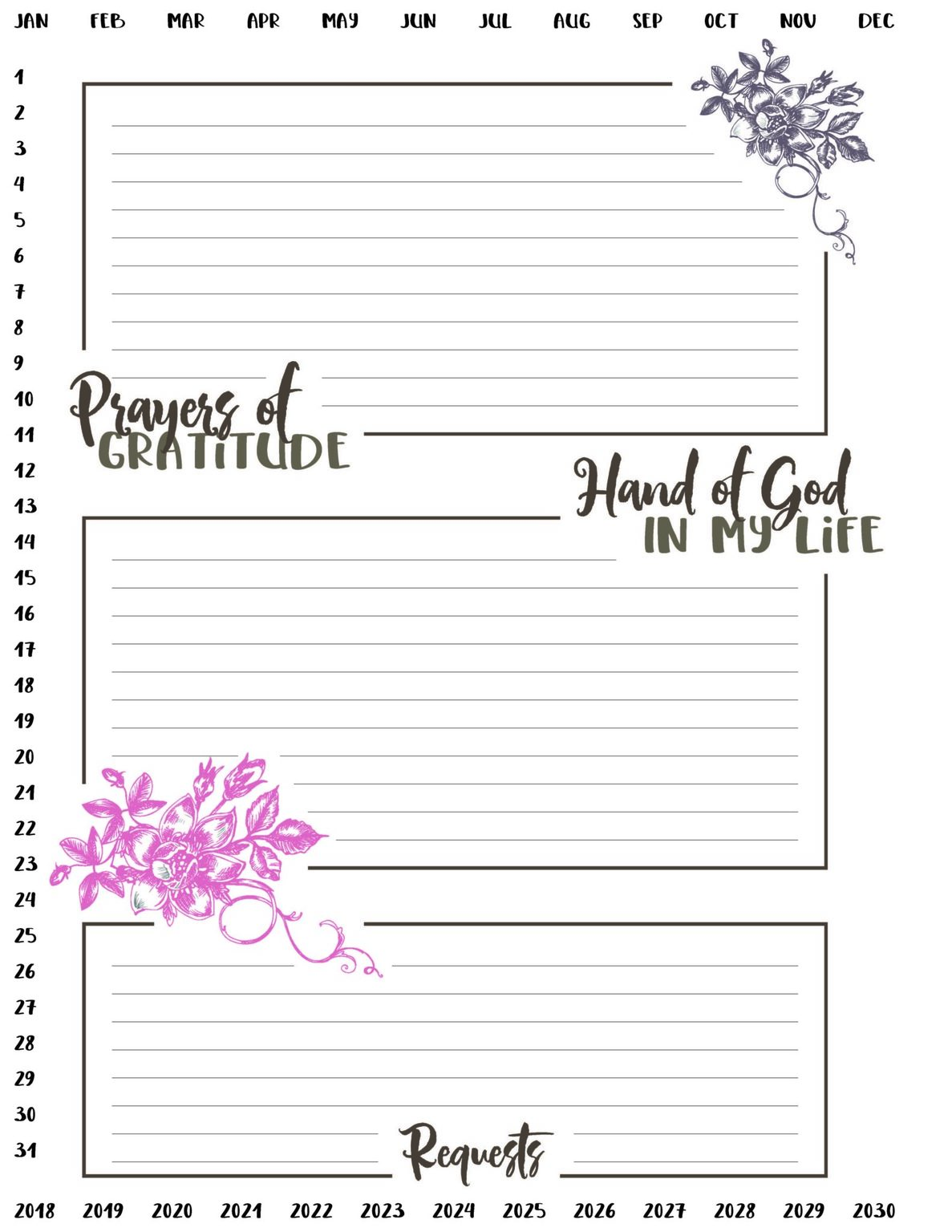 Free Prayer Journal Template