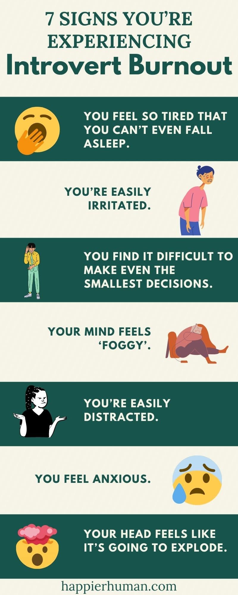 Signs Introvert Burnout Infographic | introvert overstimulation | introvert hangover