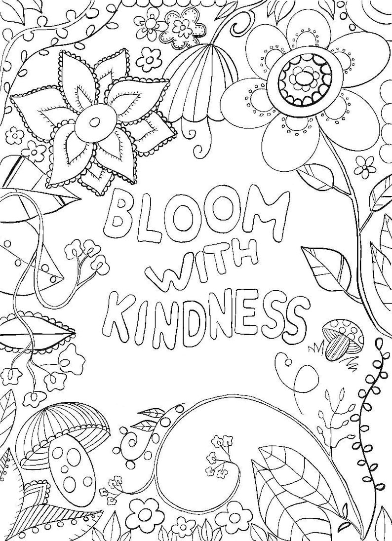 online kindness coloring pages | kindness quotes coloring pages | kindness day coloring pages