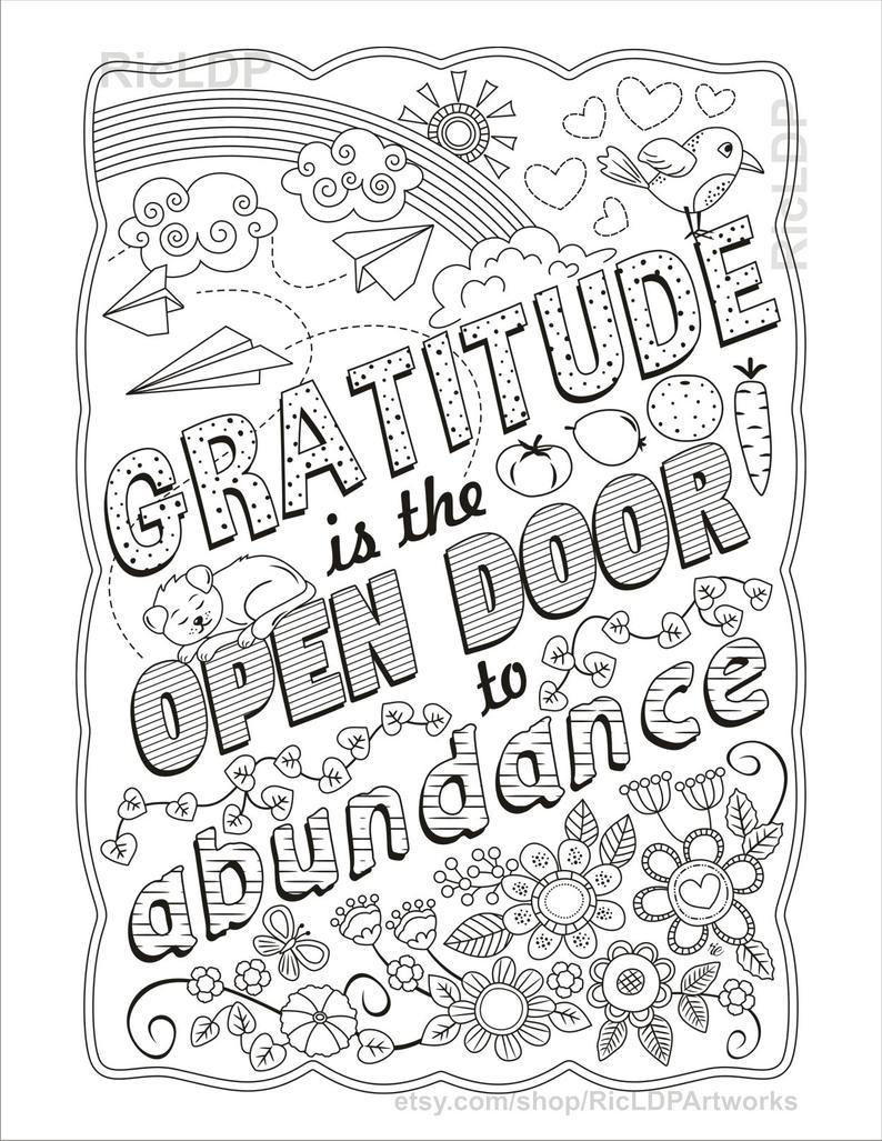 20 Printable Gratitude Coloring Pages to Show Thankfulness ...
