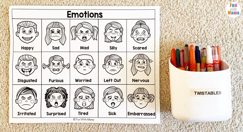 Feelings chart primary 