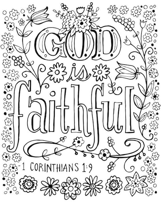 God is Forever Faithful | free printable faith coloring pages | prayer coloring pages for adults