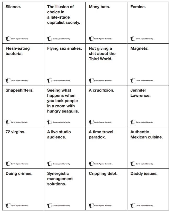 printable classic board games | best printable board games | Cards Against Humanity