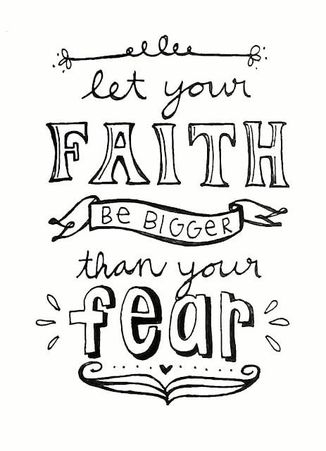 Your Faith is Bigger than Your Fear | free printable bible coloring pages pdf | free printable bible verse coloring pages for adults
