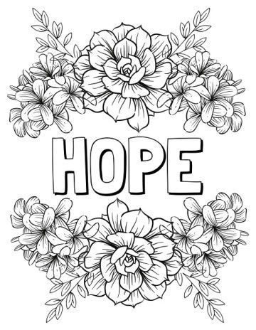 A Strong Hope Means a Strong Faith | free printable bible verse coloring pages for adults | faith based coloring pages for adults