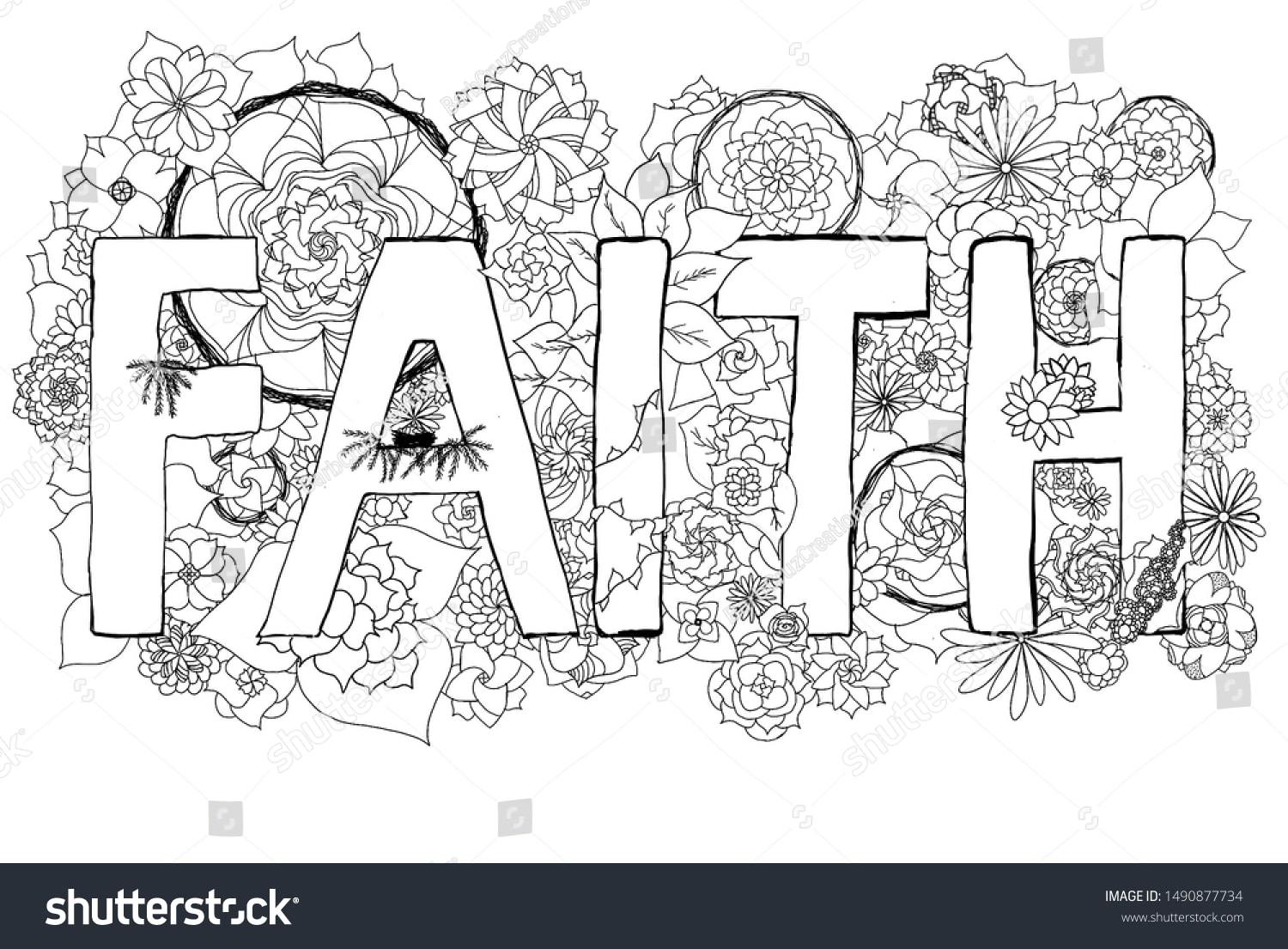Faith Doodle Floral | bible verse coloring pages for adults pdf | free bible verse coloring pages pdf adults