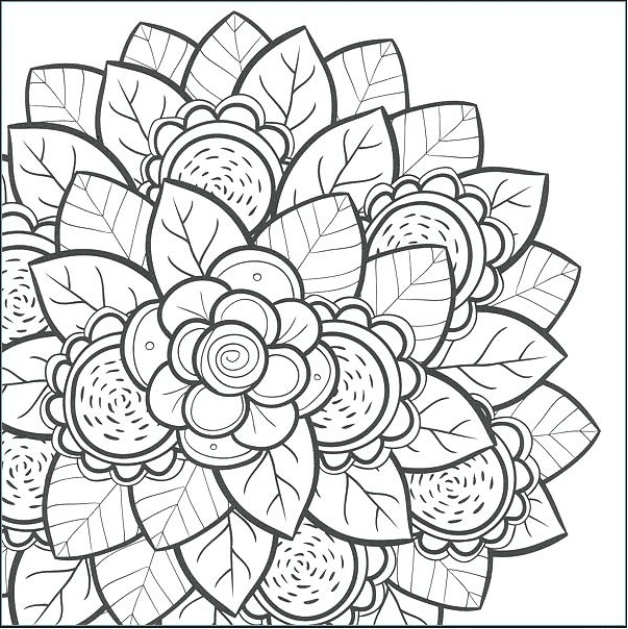 Flower Power | easy coloring pages for adults | dementia friendly colouring pages