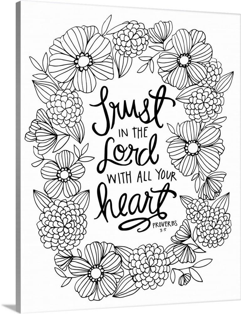 Trust in Him Always | bible verse coloring pages | bible verse coloring pages for adults