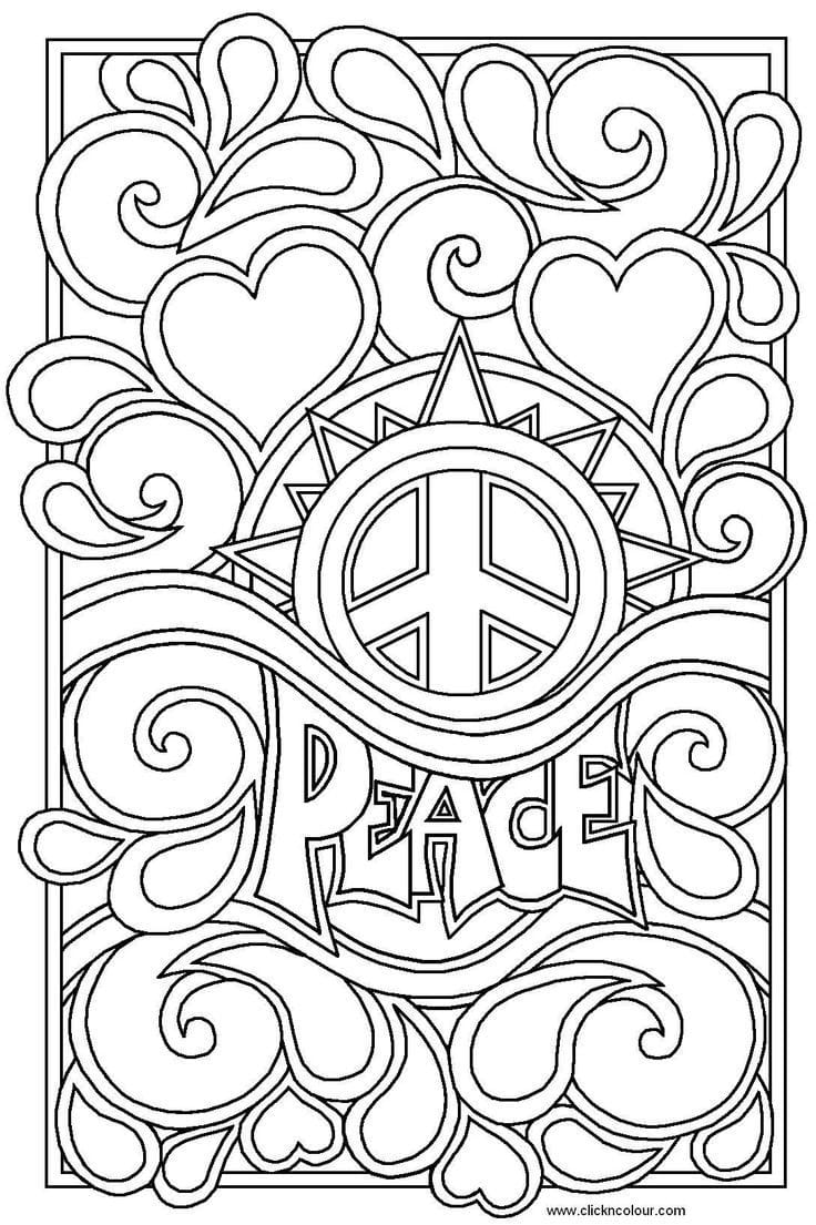Peace Be With You | printable easy coloring pages for seniors | easy coloring pages for seniors with dementia