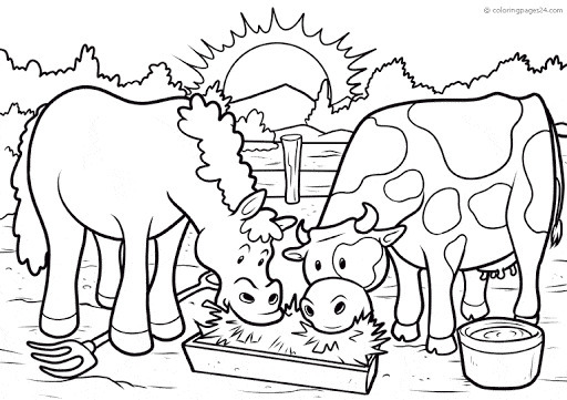 Sharing is Caring | printable realistic farm animal coloring pages | free printable farm animal coloring pages