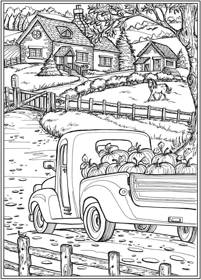 Harvest Season | fall harvest coloring pages | fallout coloring pages