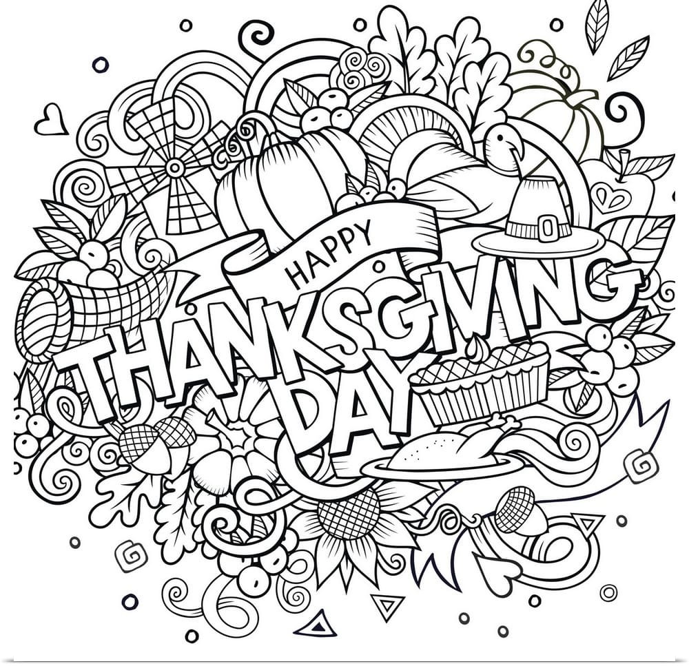 Happy Thanksgiving Day | fall apple coloring pages | fall mandala coloring pages
