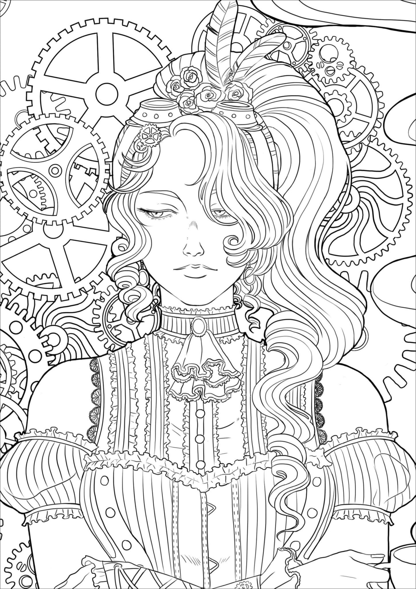 Woman in Melancholy | crayola coloring pages | coloring pages for teenage girl pdf