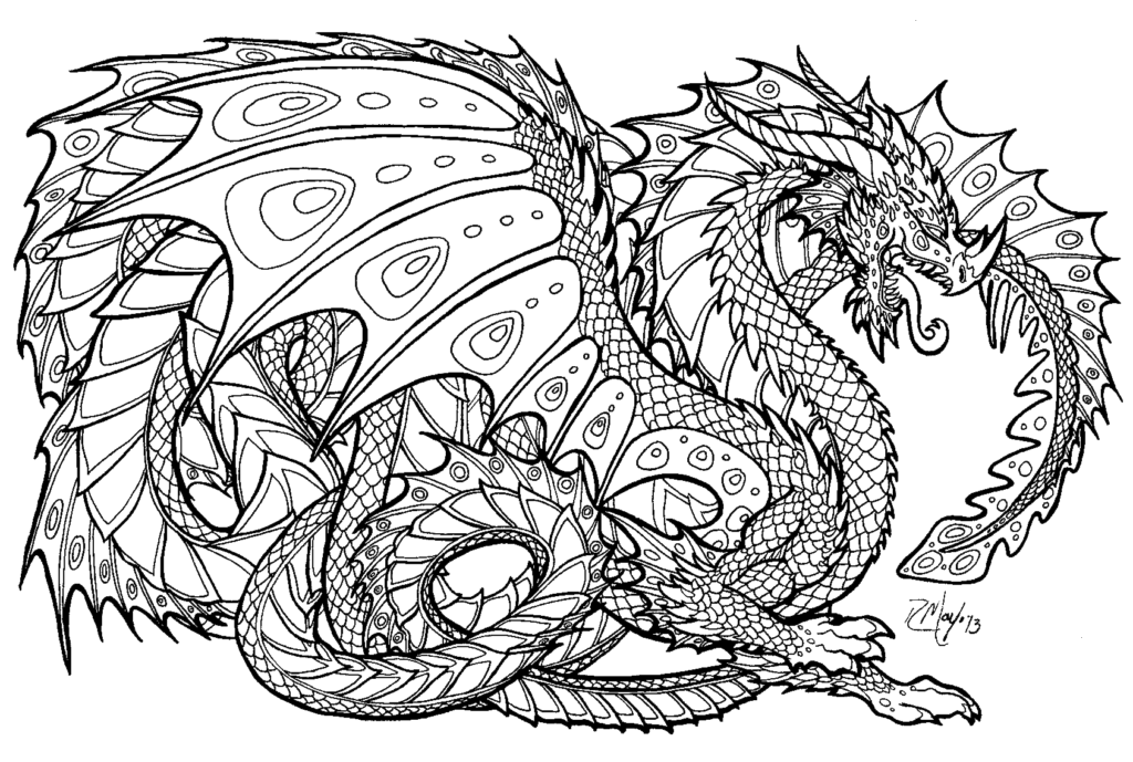 Fearless Dragon | coloring pages for girls | online coloring pages