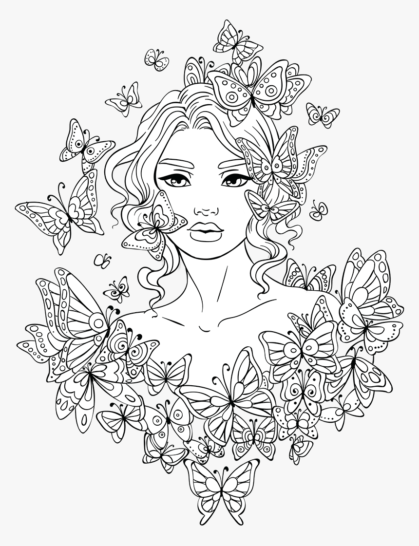 Lovely Lady | coloring pages for adults | coloring pages for teenage girl to print