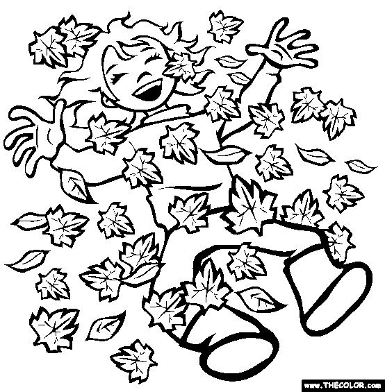 Lying Down with the Leaves | best fall coloring pages pdf | best fall coloring pages free