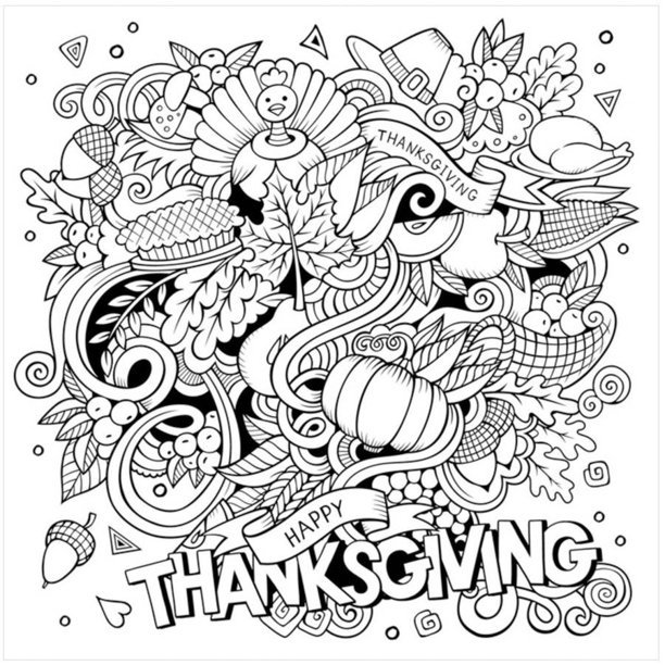 Happy Thanksgiving | first day of fall coloring pages | spring coloring pages