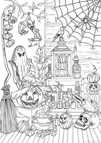 All Things Halloween | printable halloween coloring pages for adult | free and easy halloween coloring pages for adult