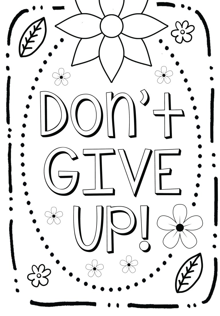 Dont Give Up | art is basic | coloring pages for kids unicorn