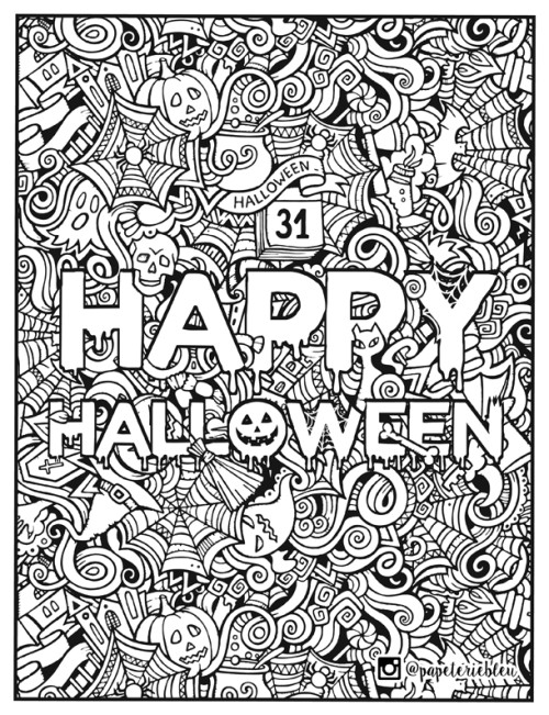Doodle Halloween | top halloween coloring pages for adults | halloween coloring pages for adults pdf
