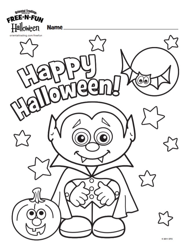 Little Vampire | long halloween coloring pages for adults | scary halloween coloring pages for kids