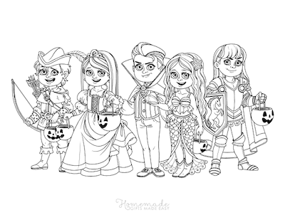 Chibi Halloween Costumes | best halloween coloring pages for adults| free printable halloween coloring pages for adults only