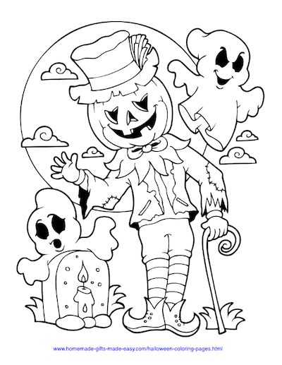 Mr Scarecrow | cute halloween coloring pages for adults | happy halloween coloring pages for adults