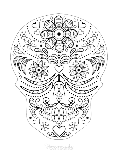 Beautiful Skull | top halloween coloring pages for adults | halloween coloring pages for adults pdf