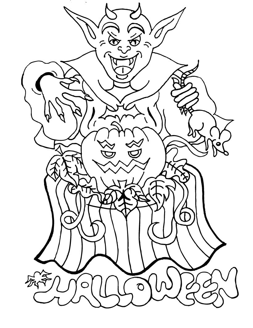 Scary Demon | scary coloring pages for adults | horror coloring pages