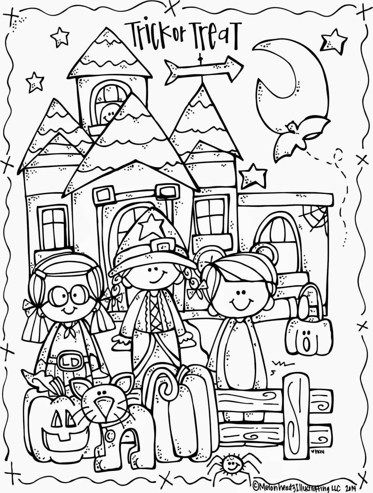 Trick or Treat | best halloween coloring pages for adults| free printable halloween coloring pages for adults only