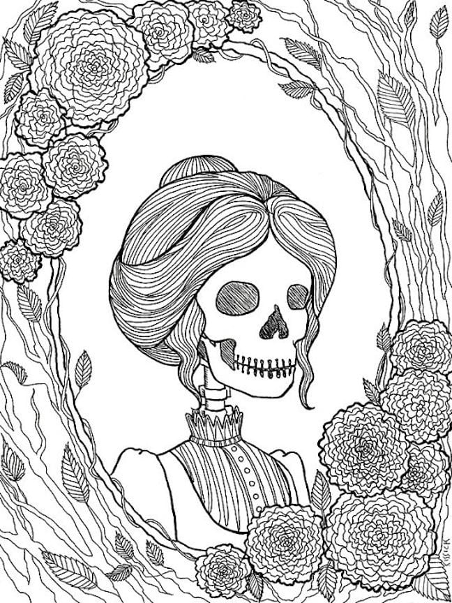 Corpse Bride | top halloween coloring pages for adults | halloween coloring pages for adults pdf