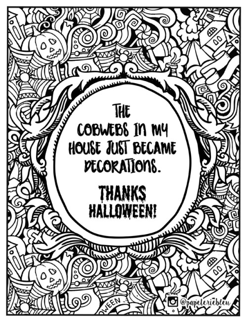 Thanks Halloween | scary coloring pages for adults | horror coloring pages