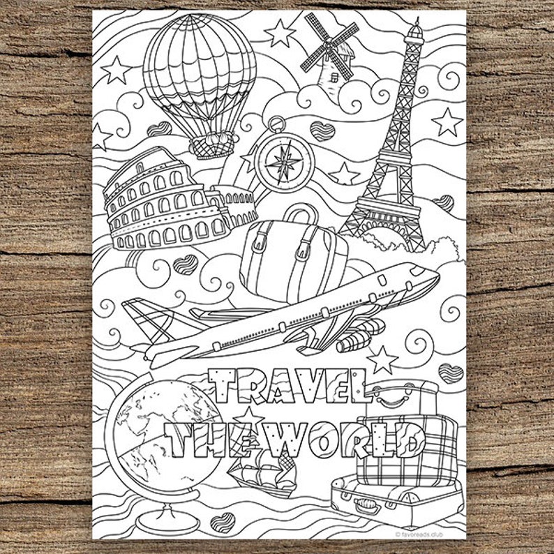 Travel the World Child | Etsy | coloring pages for kids cars