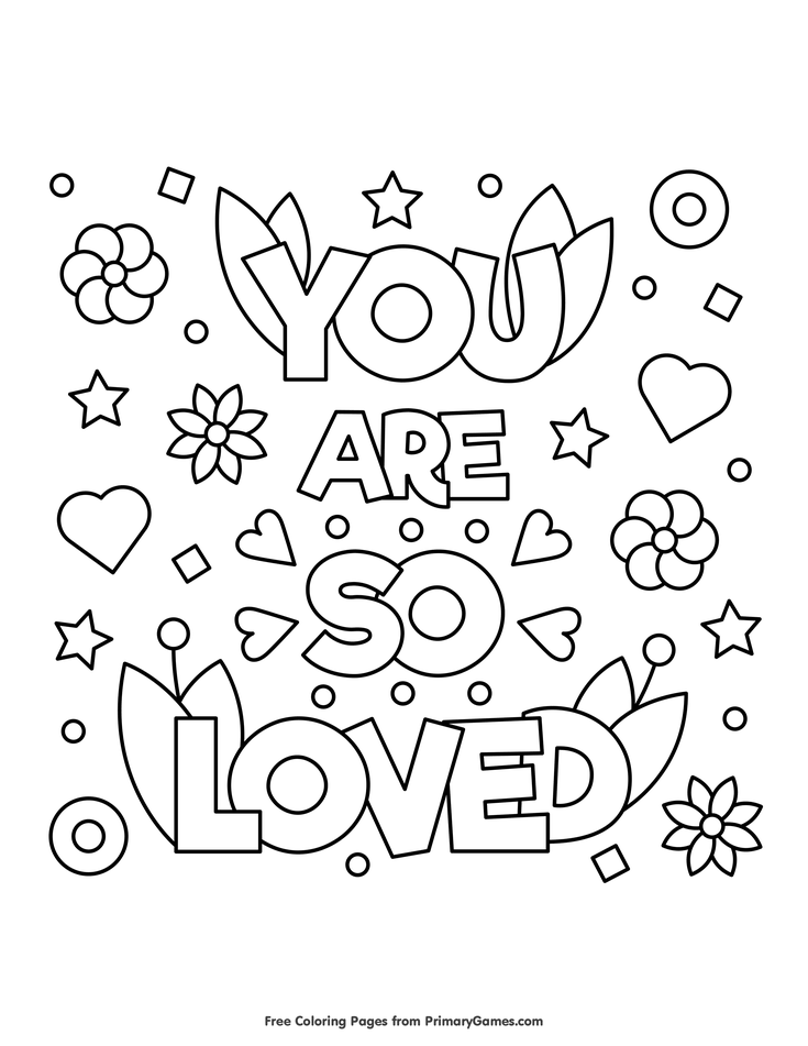 You Are So Loved | primarygames | coloring pages for kids animals