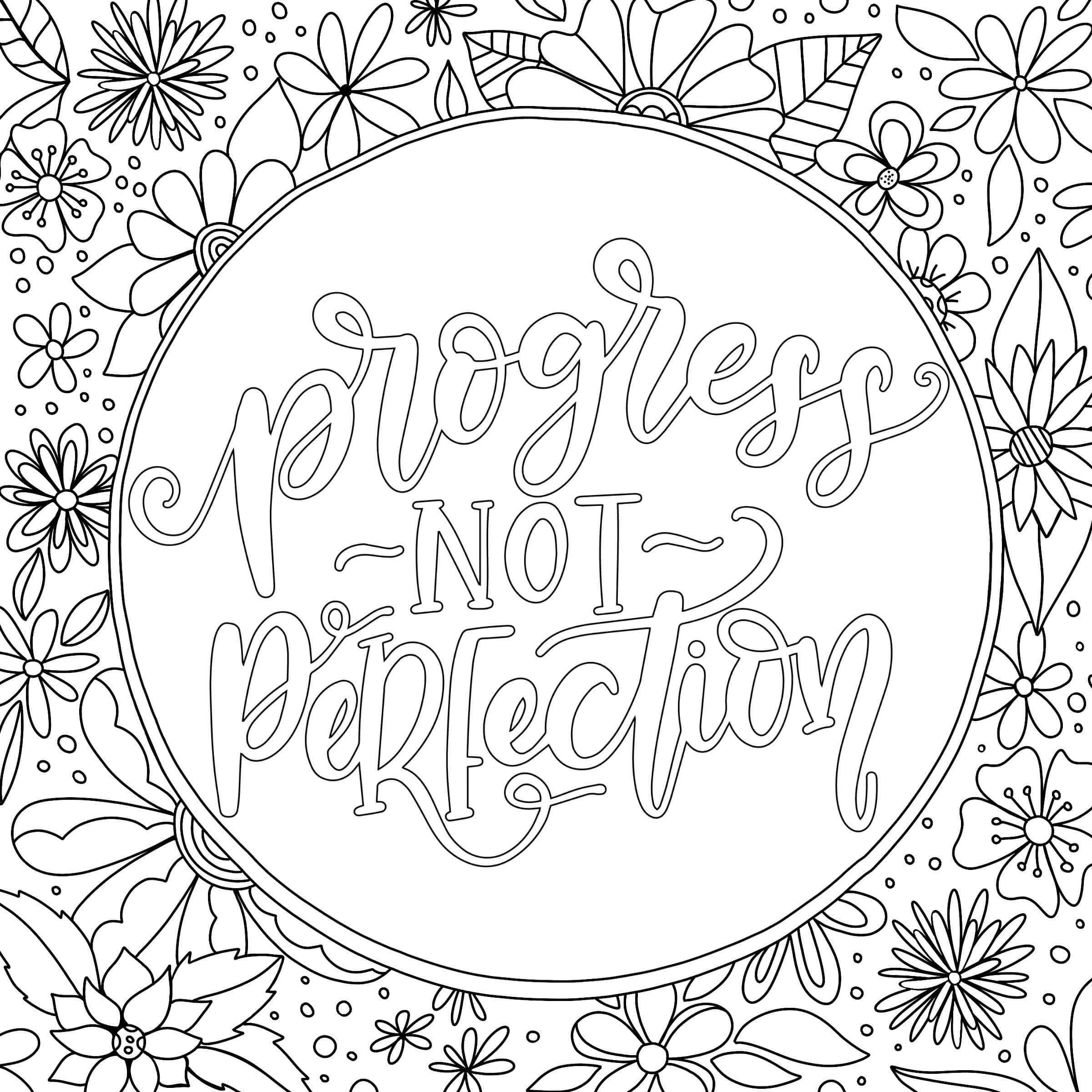 free printable inspirational coloring pages for adults pdf | quote coloring pages for adults | inspirational coloring pages for students