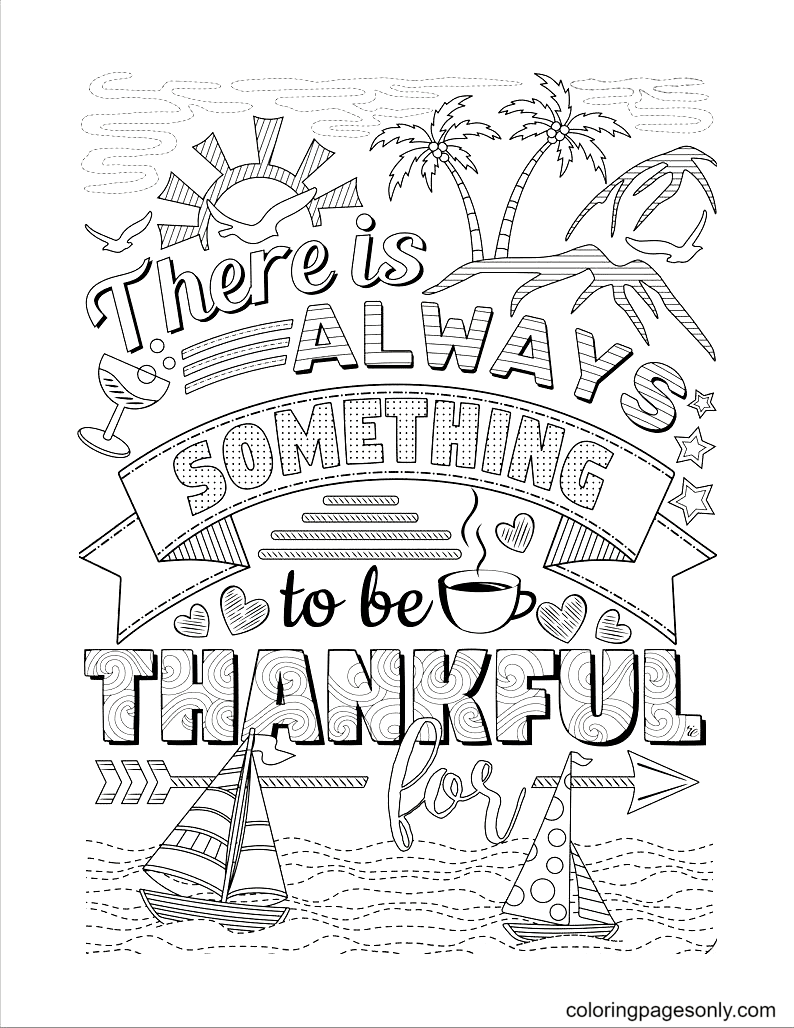 Be Thankful for All the Blessings | Coloring Pages Only | thanksgiving coloring pages disney