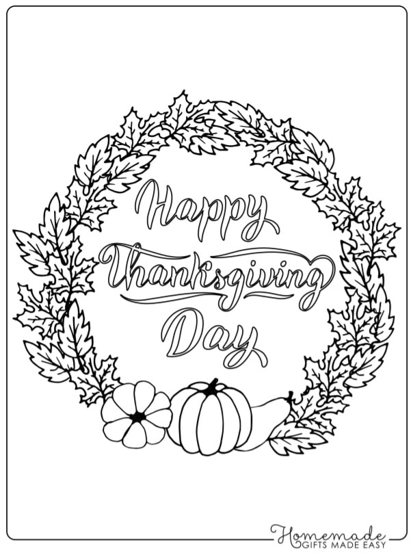 Thanksgiving Wreath | Homemade Gifts Easy | charlie brown thanksgiving coloring pages